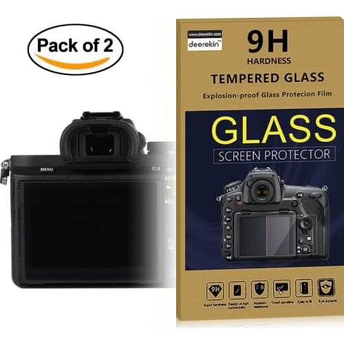 2x Self-Adhesive 0.25mm Glass LCD Screen Protector for Sony Alpha A9 A9II A7C / A7 II / A7S II / A7R IV II III / A7 Mark III
