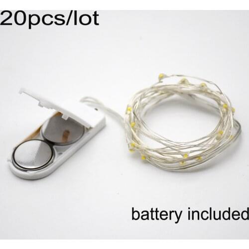 20pcs 2M 20LED CR2032 Battery Included LED String Lights for Xmas Garland Party Wedding Decoration Christmas Fairy Lights