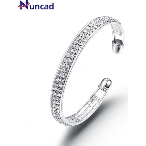 2017 Girls Stainless Steel Charm Bracelet Silvery&Golden Opening Bracelets For Women Rhinestone Bracelets & Bangles Armbanden