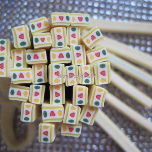 5pcs M-08 5mm Cute Cake Cane Fancy Nail Art Polymer Clay Cane Nail Art Decoration