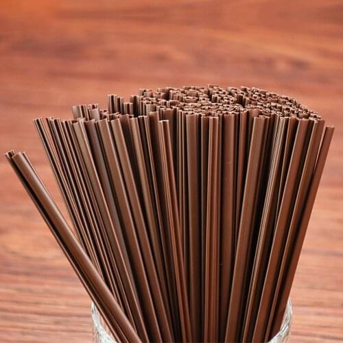 500Pcs 2 in 1 Eco-friendly Disposable Anti Scald Drinking Straw Stirring Rod