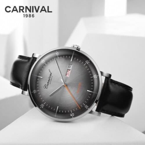 Original CARNIVAL fashion mens watch top brand multi-function automatic watch mens week calendar waterproof mechanical watch