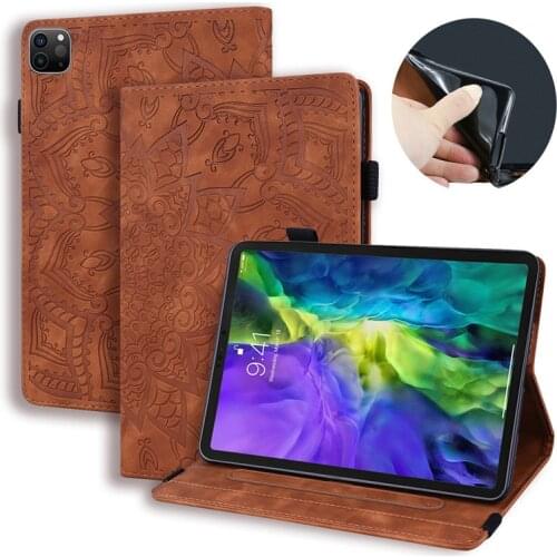 Tablet Cover For iPad Pro 11 12 9 Case 2020 2021 Emboss Leather Wallet Cover For iPad Pro 12.9 2021 2020 Case Coque Funda