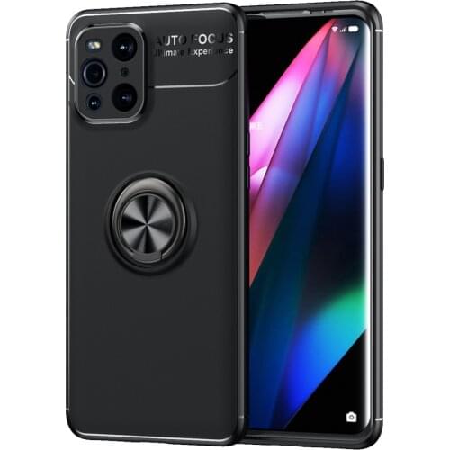 For Oppo Find X3 Case Luxury Ring Back Cover Full Soft ShockProof Silicone Case For Oppo Find X3 Pro FindX3 Phone Cases