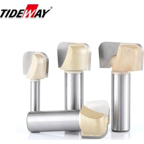 Tideway 1pc Professional Grade Double Arc Round Bottom Woodworking Milling Cutter Slotting Tool Trimming Engraving Bit CNC Tool