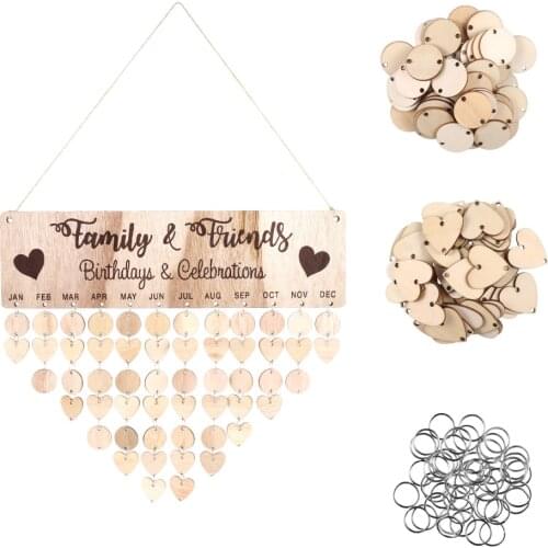 Toyvian Wooden Hanging Calendar Events Anniversary Plaque Wall Hanging for Home Classroom Bar