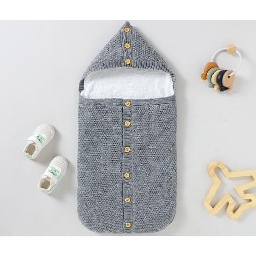 Baby Sleeping Bags Knitted Winter Newborn Girls Boys Sleep Sack Solid Toddler Infant Stroller Wrap Swaddle Envelopes Fall Soft
