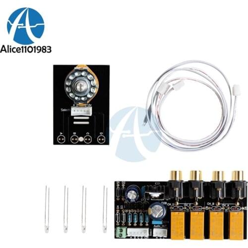 Double-sided 4 Channel Stereo Audio Input Signal Selector Relay Board Signal Switching Amplifier Board Module RCA for DIY