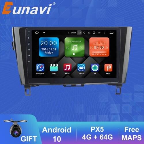 Eunavi 2 Din Android 9.0 Car Radio multimedia for Nissan X-Trail Qashqail 2014-2017 headunit Stereo GPS Navigation TDA7851 8core