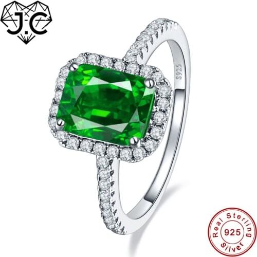 J.C Fine Jewelry 2.45ct Ruby & Emerald White Topaz For Women/Men Delicate Solid 925 Sterling Silver Ring Size 6 7 8 9