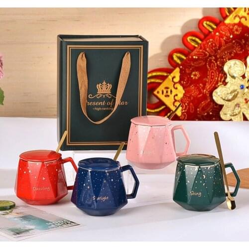 Colored glaze ceramic coffee mug,Couple mugs office coffee cup puer tea mugs coffee cups Drinkware Gift box