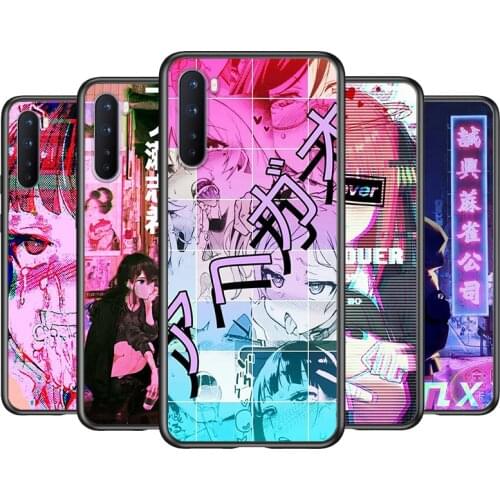 Soft TPU Sad Anime Aesthetic Senpai Silicone Cover For OnePlus Nord CE 2 N100 N10 9 9R 8T 8 7T 7 6T 6 5T Pro Black Phone Case