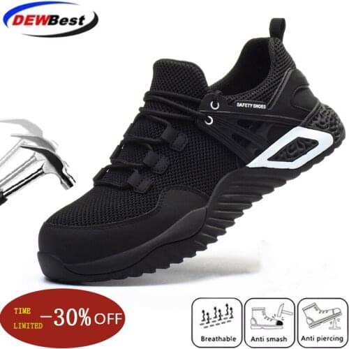 Indestructible safety shoes mens work shoes steel toe work anti-puncture safety boots non-slip lightweight breathable sneakers