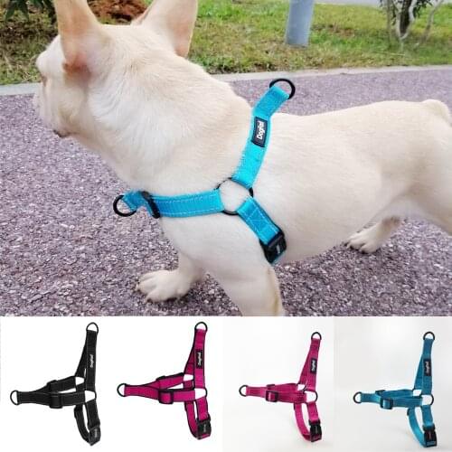 Easy Walking Dog Harness Nylon Adjustable Dog Harness for Small Medium Large Two Leash Attachments Running Training harness