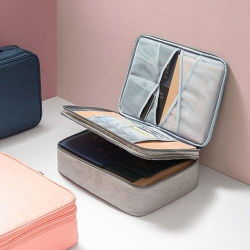 2020 New Large Capacity Document Ticket Bag Double Layer Zipper Storage Certificates Files Organizer Home Travel