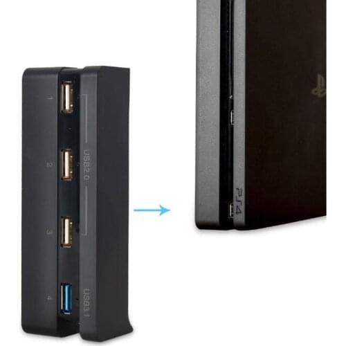 Newest PS4 Slim 4-in-1 HUB For Sony PlayStation 4 slim PS4 Slim Console USB HUB 1 USB 3.0 Port + 3 USB 2.0 ports High Speed