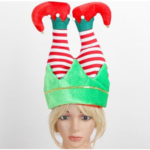 Novelty Crazy Upside-Down Clown/Santa Claus Hat Adults Christmas Costume Accessories Xmas Theme Cosplay Party Funny Caps
