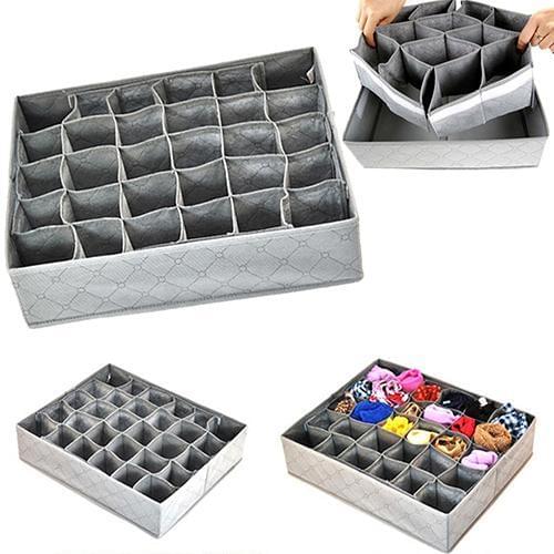 New 30 Cells Container Boxs Non-woven Fabric Foldable Underwear Socks Drawer Organizer Storage Box For Home Use Tools