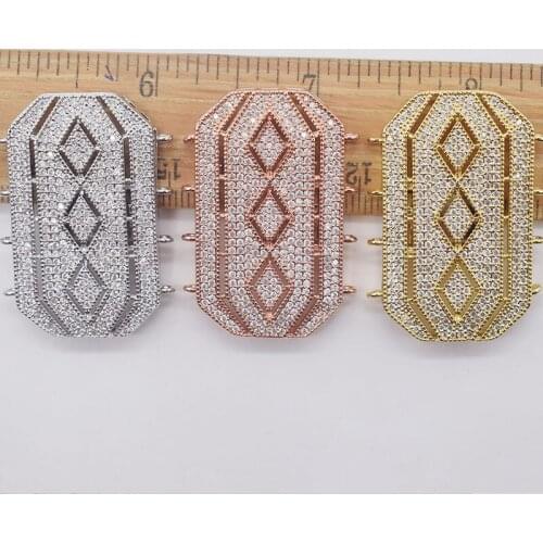 One piece white/ yellow/ golden zircon Jewelry Clasp 4string wholesale clasps/hooks FPPJ FOR DIY