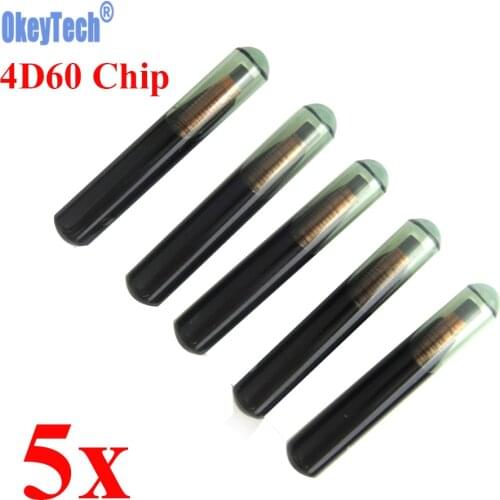 OkeyTech 5pcs/lot Car Key Chips Blank 4D60 Chip Glass ID4D60 Transponder Chip For FORD Auto 4D 60 Chips High Quality Wholesale