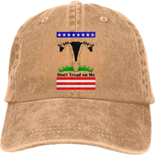 Adjustable Solid Color Baseball Cap Uterus No BG Washed Cotton Don't Tread On Me USA Sports Woman Hat