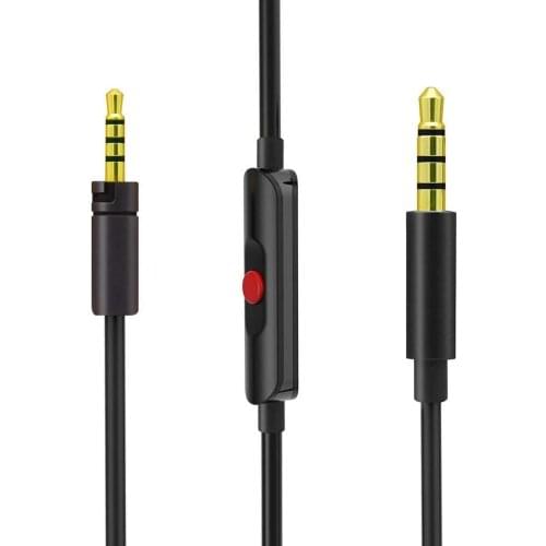 3.5mm to 2.5mm Male Replacement Audio Upgrade Cable Inline Mic/Remote Control Cord for Sennheiser Over-Ear On-Ear Headphone