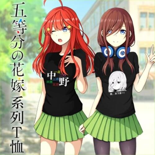 Unisex Anime The Quintessential Quintuplets Cartoon Funny Short Sleeve Costume Couples Creative Halloween Souvenirs Adults Kids
