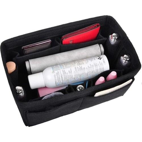 Women Felt Tote Handbag Purse Bag Insert Organizer Multi-Pocket For Neverfull Speedy Cosmetic Storage Bags 3 Size