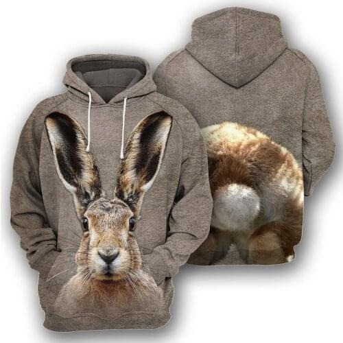 Funny Animal Mens 3D Full Print Hoodies Bunny Rabbit Harajuku Pullover Unisex Cute Sweatshirts Hood Jacket Women Streetwear