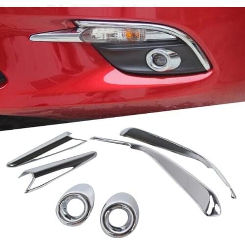 Exterior Accessories For Mazda 3 M3 Axela 2017 2018 ABS Chrome Front Fog Light Lamp Cover Trim Rear Foglight Garnish Strip Cover