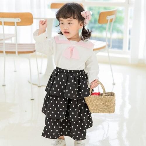 Baby Girl Polka Dot Print Skirts 2019 Autumn Childrens Clothing Kids Girls Ruffle Cake Skirt Fashion Baby Clothes Long Slirts