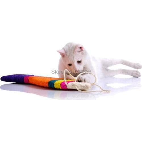 Funny cats stick kitten sisal stratcher toy fish style big size