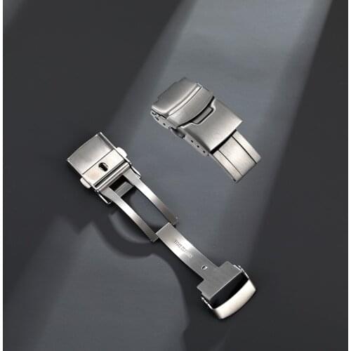 18mm 20mm 22mm 316L Stainless Steel Fold Safety Solid Milled Clasp Buckle Clasp Fit Seiko Dive Watch