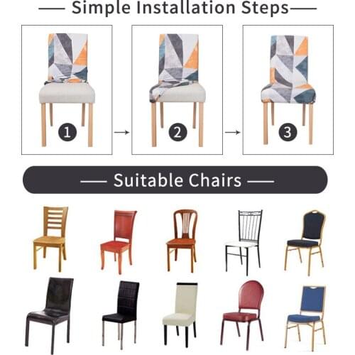 Jacquard Chair Cover Stretch Seat Covers Dining Room Removable Washable Seat Cover Universal Elastic Spandex Slipcovers