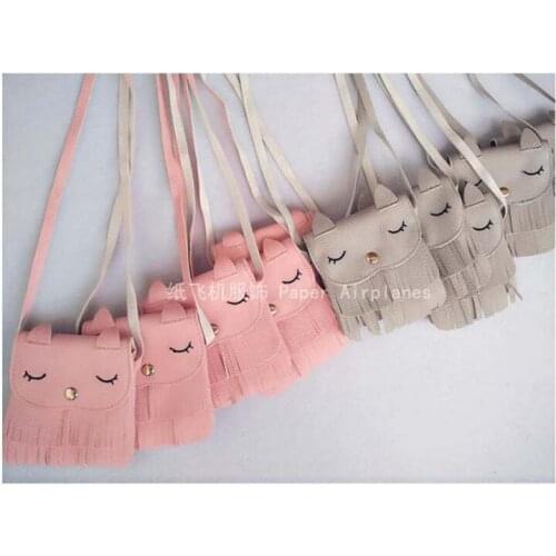 15 pcs/lot Lovely Shoulder Messenger Bag Ladies Casual Tassel Small Cute Satchel Kitten bag