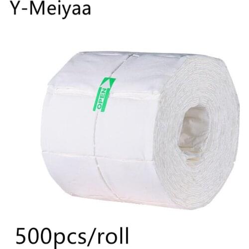 500/Roll White Nail Polish Gel Remover Wipes Nail Art Tips Manicure Cleaning Wipes Cotton Lint Pads Paper Wholesale 20