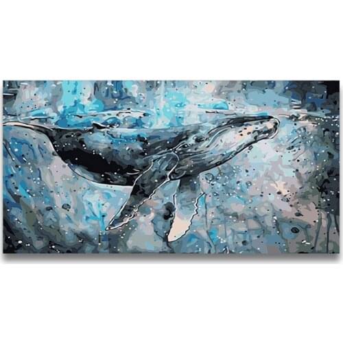 Large 5d diy mosaic Blue Big whale diamond painting Full drill Embroidery painting Rhinestone of Picture boys gift YG1156