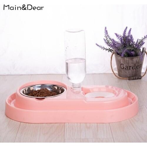 Automatic Water Feeder Double Bowl Cat And Dog Universal Non-wet Mouth Prevent Food Splash Bowl Pet Bowl Wholesale