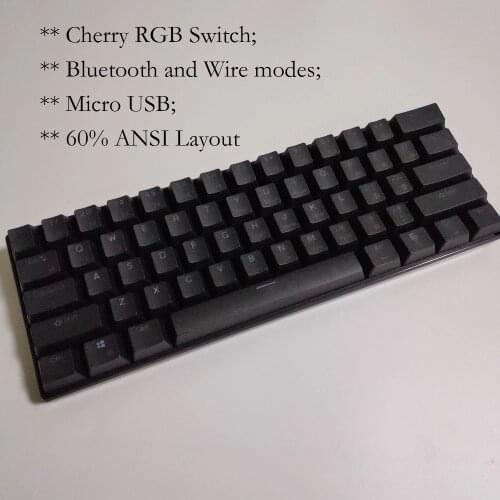 Bluetooth keyboard 60% Cherry RGB switch wireless mechanical keyboard mini 61 keys