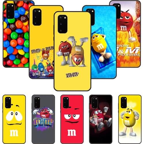 Phone Case For SamSung Galaxy S Note 10 20 7 6 9 8 Plus Edge E Ultra Lite Black Cover Funda Luxury Etui M&Ms Chocolate