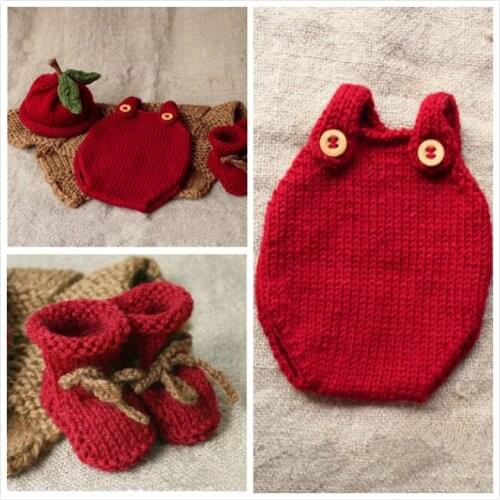 Baby Shooting Clothes Newborn Baby Clothing Tomatoes Costume Style Red Cotton Photography Portrait Suit