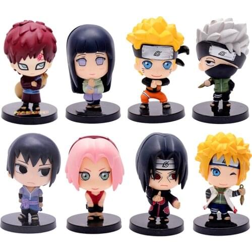 7cm 8Pcs/Set Anime Uzumaki Naruto Hyuuga Hinata Sasuke Hatake Kakashi Sakura Gaara PVC Action Figures Toys Model Doll