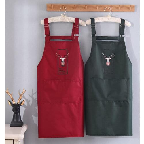 Apron Home Kitchen Waiter Overalls Female Fashion Mens Waterproof and Oil-proof Waist Custom LOGO Printing Cooking