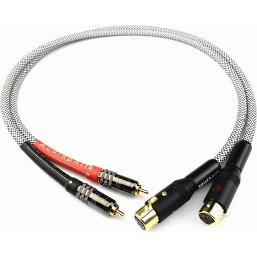 HIFI Audio Cable Silver Plated RCA To XLR Male Female Cable