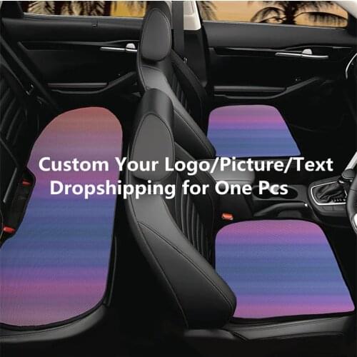 INSTANTARTS Custom Your Logo/Picture/Text/Image 3pcs/Set Front and Back Car Seat Cushion Cover Front and Rear Chair Seat Pad
