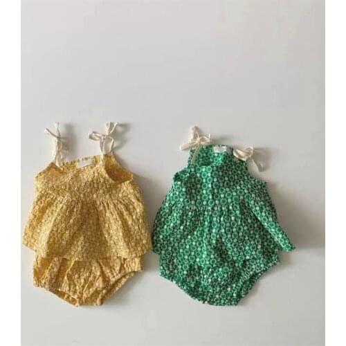 Korean Style Summer Newborn Baby Girls Clothing Sets Embroidery Tops Shorts 2pcs Toddlers Kids Outfits Infants Suits