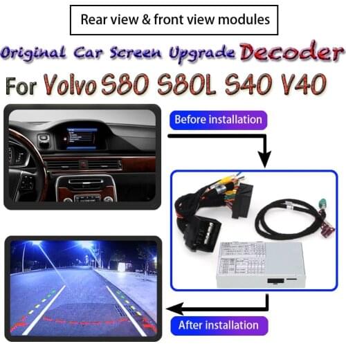 For Volvo S80 S80L S40 V40 2006~2020 Rear Camera Module Decoder Rear View Parking Original Screen Interface Upgrade CAM Adapter
