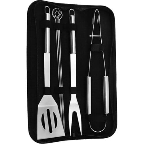 7 Pcs Stainless Steel Barbecue Tools Set Grilling Accessories Utensil For Outdoor Camping Cooking Tools Kit With Portable Bag
