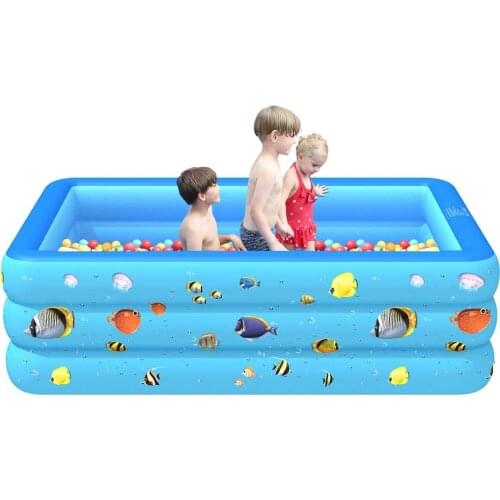 Inflatable Swimming Pool Summer Home Garden Large 3 Layer Baby Kid Water Play Padding Bathtub for Kids Adult