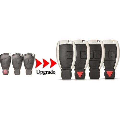 Kutery Upgrade Car Key Shell For Mercedes Benz B C E ML S CLK CL Chrome Style 2/3/4Buttons Remote Key Case Cover